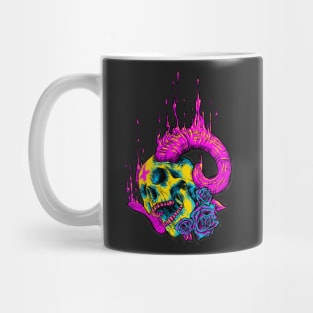 Melted Neon Horny Skull Mug